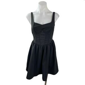 NEW Verdusa Black Corset Bustier Sleeveless Cami Fit & Flare Mini Dress Size S